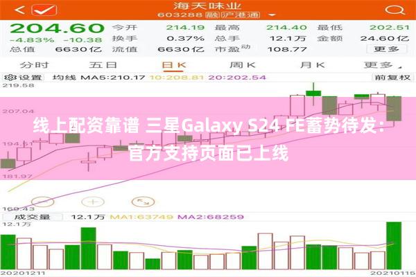 线上配资靠谱 三星Galaxy S24 FE蓄势待发：官方支持页面已上线