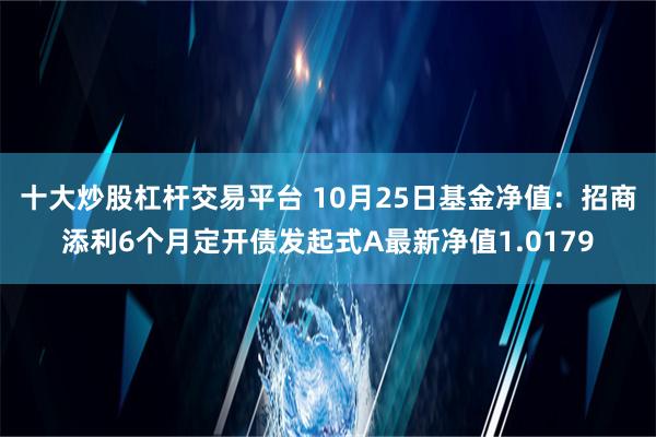 十大炒股杠杆交易平台 10月25日基金净值：招商添利6个月定开债发起式A最新净值1.0179