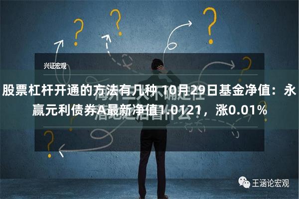 股票杠杆开通的方法有几种 10月29日基金净值：永赢元利债券A最新净值1.0121，涨0.01%