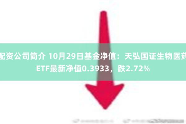 配资公司简介 10月29日基金净值：天弘国证生物医药ETF最新净值0.3933，跌2.72%