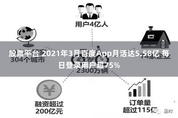 股票平台 2021年3月百度App月活达5.58亿 每日登录用户超75%